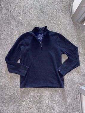 SizeM-Y2K-100%Cotton-Point Zero-Men's Navy Quarter-Zip Sweater